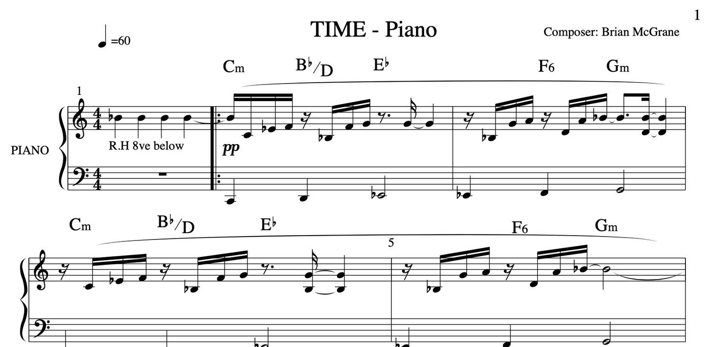 Piano Score: "TIME"